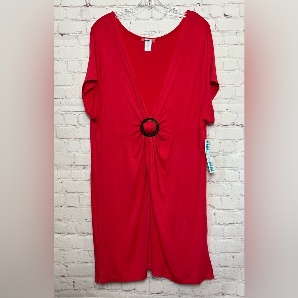 Swimsuits for All Coral Cover Up Dress